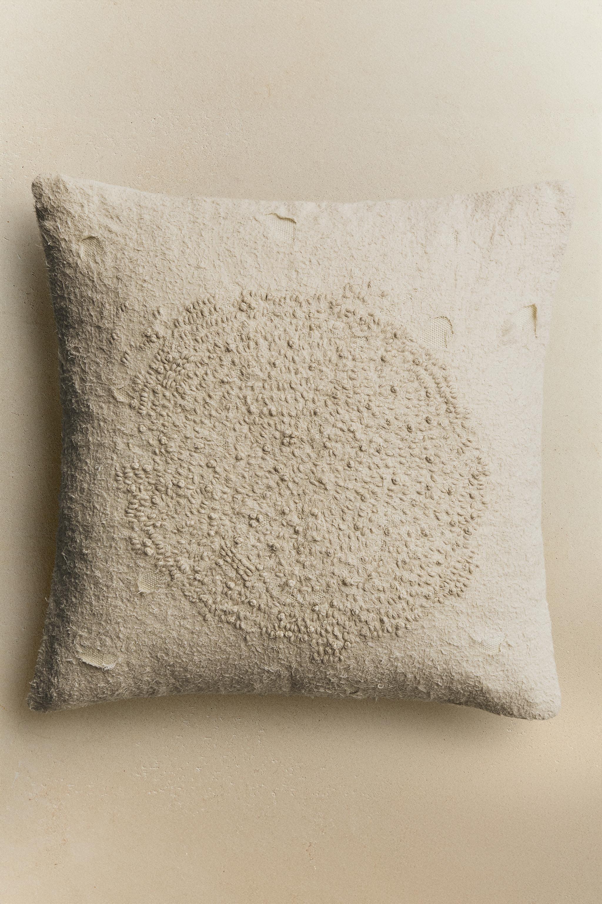 EMBROIDERED THROW PILLOW COVER